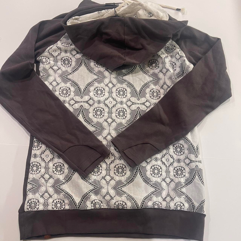 Brown and white boot barn lace hoodie. New with tags. - Picture 5 of 8